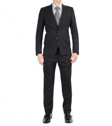 Dolce & Gabbana Black Striped Two Buttons Suit