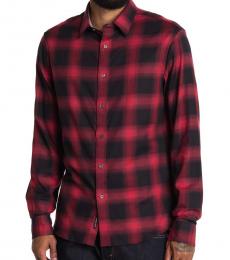Red Plaid Brushed Flannel Shirt