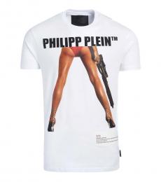 Philipp Plein White Front Logo T-Shirt