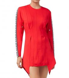 Philipp Plein Red Asymmetric Dress