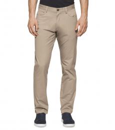 Calvin Klein Classic Khaki Slim-Fit Sateen Pants