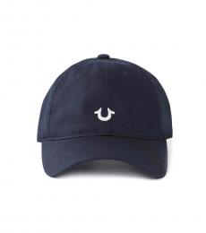 True Religion Navy White Logo Hat