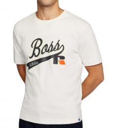 Hugo Boss White Russell Relaxed-Fit Cotton T-Shirt