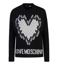 Love Moschino Black Crew Neck Pullover