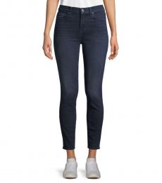 7 For All Mankind Indigo High-Waist Ankle Skinny Jeans