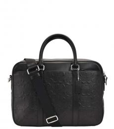 Coach Black Slim Signature Large Briefcase Bag