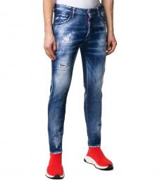 Dsquared2 Blue Cropped Skinny Dan Jeans