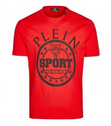 Philipp Plein Red Front Logo T-Shirt
