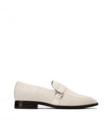 Grey Embossed Leather Bit Loafer