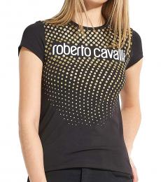 Roberto Cavalli Black Logo T-Shirt