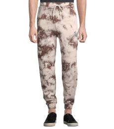 Beige Tie-Dyed Joggers