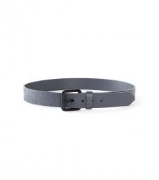 Grey Embossed Signature Belt
