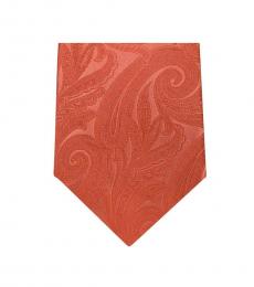 Michael Kors Orange Modern Paisley Slim Silk Tie