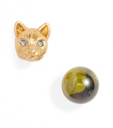 Kate Spade Gold Cat Mismatched Stud Earrings