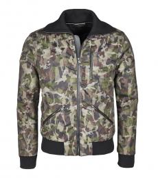 Dolce & Gabbana Olive Camouflage Bomber Jacket