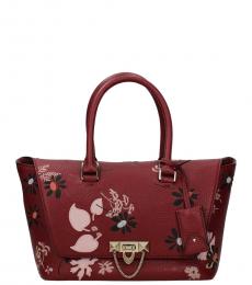 Valentino Garavani Red Floral Medium Satchel