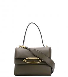 Alexander McQueen Khaki Green The Story Small Satchel