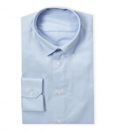 Roberto Cavalli Light Blue Sateen Slim Fit Dress Shirt