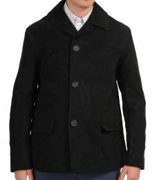 Black Buttoned Basic Jacket