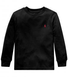 Ralph Lauren Little Boys Black Long Sleeve T-Shirt