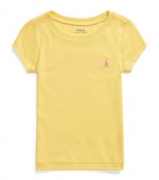 Ralph Lauren Little Girls Signal Yellow Cotton-Modal T-Shirt