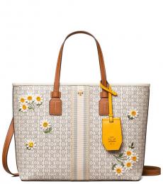 Tory Burch New Ivory Gemini Link Applique Medium Tote