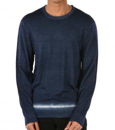 Neil Barrett Dark Blue Bleached Crewneck Sweater