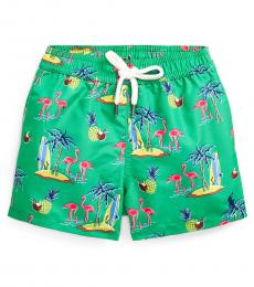 Ralph Lauren Baby Boys Green Traveler Tropical Swim Trunk