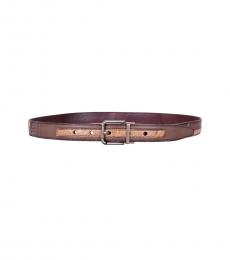 Dolce & Gabbana Brown Patchwork Belt