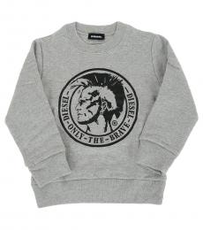 Diesel Little Boys Grey Graphic Sweatshirt