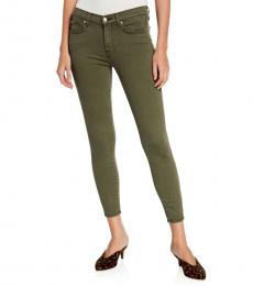 7 For All Mankind Green Ankle Squiggle-Pocket Jeans