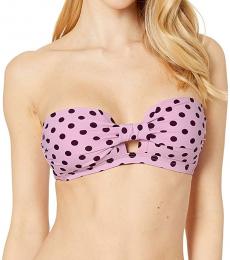 Kate Spade Winter Pink Polka Dot Molded Bandeau Bikini Top