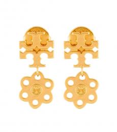 Gold Logo Charm Stud Earrings 