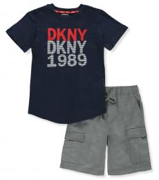 DKNY 2 Piece T-Shirt/Shorts Set (Little Boys)