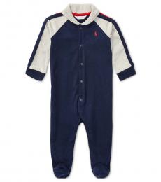 Ralph Lauren Baby Boys French Navy Shawl-Collar Coverall