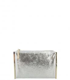 Silver Embossed Cleo Clutch