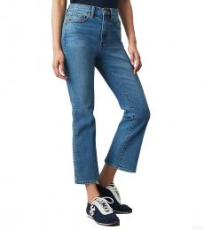 Anni Cropped Boot-Cut Marble Jeans