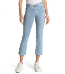 Light Blue Cropped Flare Leg Jeans