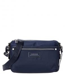 Calvin Klein Navy Blue Solid Medium Crossbody Bag