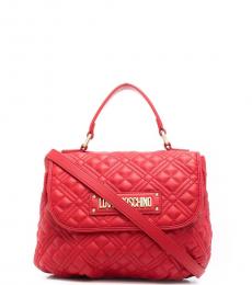 Red Quilted Small Satchel