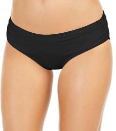 Michael Kors Black Shirred Bikini Bottoms