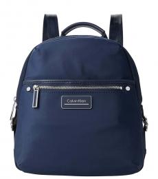 Calvin Klein Navy Blue Logo Medium Backpack