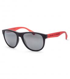 Armani Exchange Black Red Logo Polarized Sunglasses