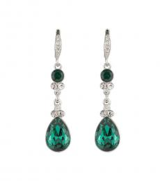 Green Crystal Drop Earrings