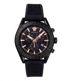 Versace Black V-Chrono Dial Watch