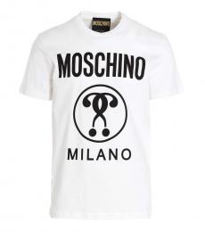 Moschino White Double Question Mark T-shirt