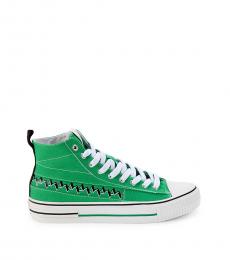 Karl Lagerfeld Green Canvas High Top Sneakers