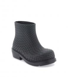 Bottega Veneta Black Slip On Weaved Boots