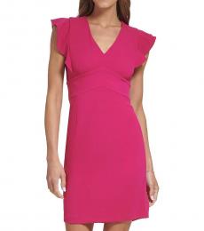 DKNY Light Pink V-Neck Dress