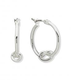DKNY Silver Knot Hoop Earrings